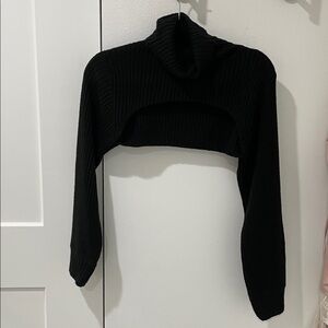 H&M Black Knit Hooded Sweater